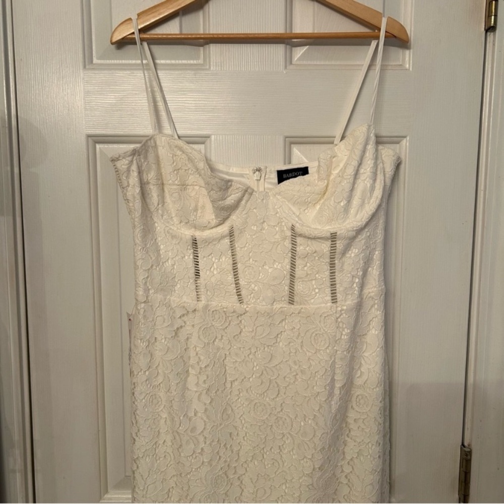 Zara White Lace Midi Dress